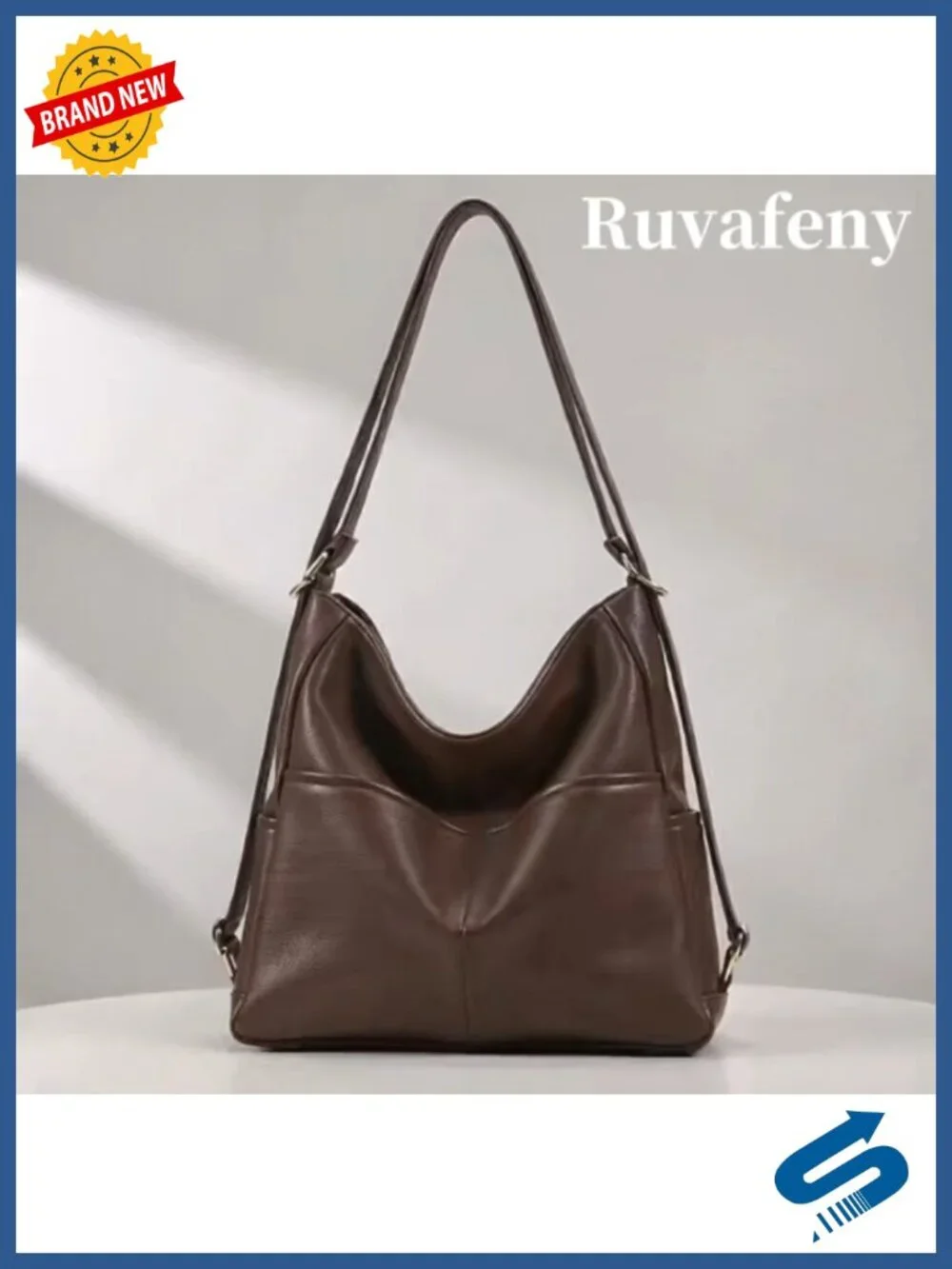 4-in-1 Convertible Backpack Purse for Women, PU Leather, Adjustable Strap